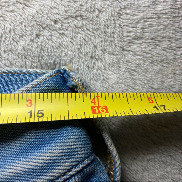 ALICE + OLIVIA Baggy Denim Cargo mid rise Jeans light Blue Wash selvedge Sz 28 - Picture 4 of 9